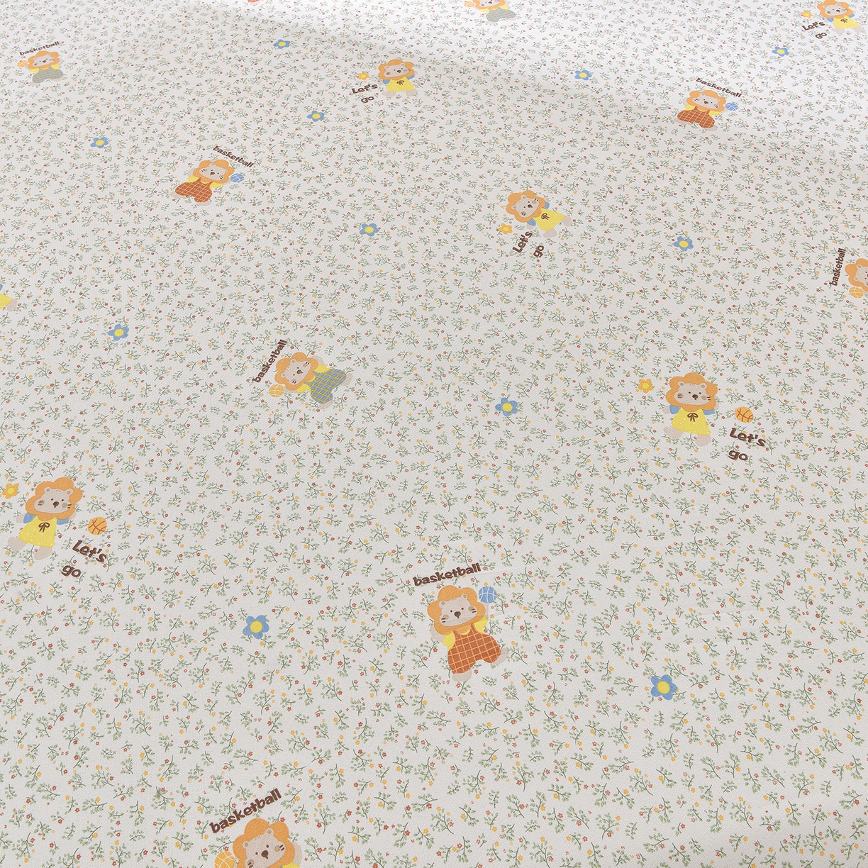 91家纺网 家纺一手货源 找家纺 德比尔斯  2026新款原棉老粗布凉席花边老粗布三件套 小狮子-花边款