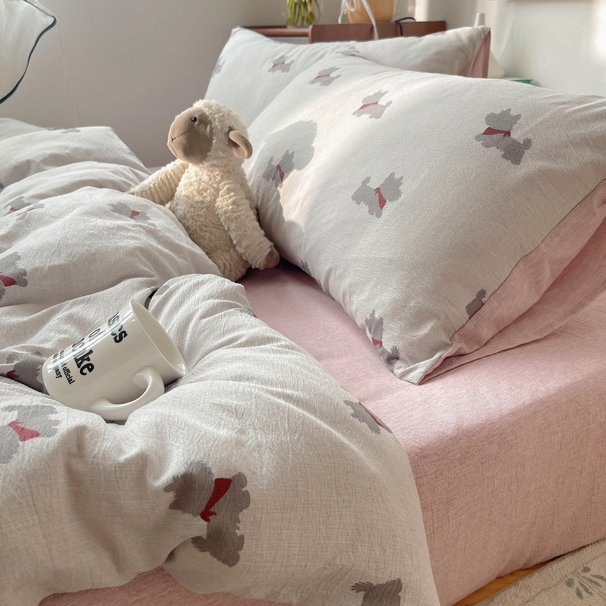 91家纺网 家纺一手货源 找家纺 凯洛奇 2026新款色织麻水洗提花四件套-提供买家秀 雾都犬影