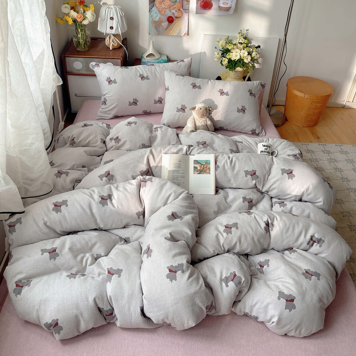 91家纺网 家纺一手货源 找家纺 凯洛奇 2026新款色织麻水洗提花四件套-提供买家秀 雾都犬影