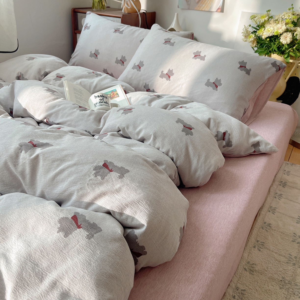 91家纺网 家纺一手货源 找家纺 凯洛奇 2026新款色织麻水洗提花四件套-提供买家秀 雾都犬影