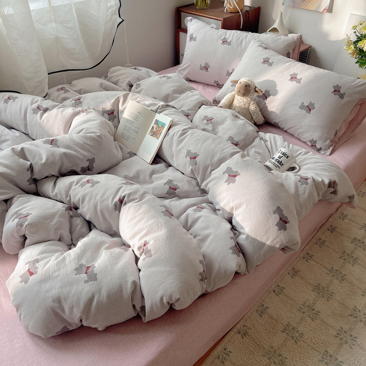 91家纺网 家纺一手货源 找家纺 凯洛奇 2026新款色织麻水洗提花四件套-提供买家秀 雾都犬影