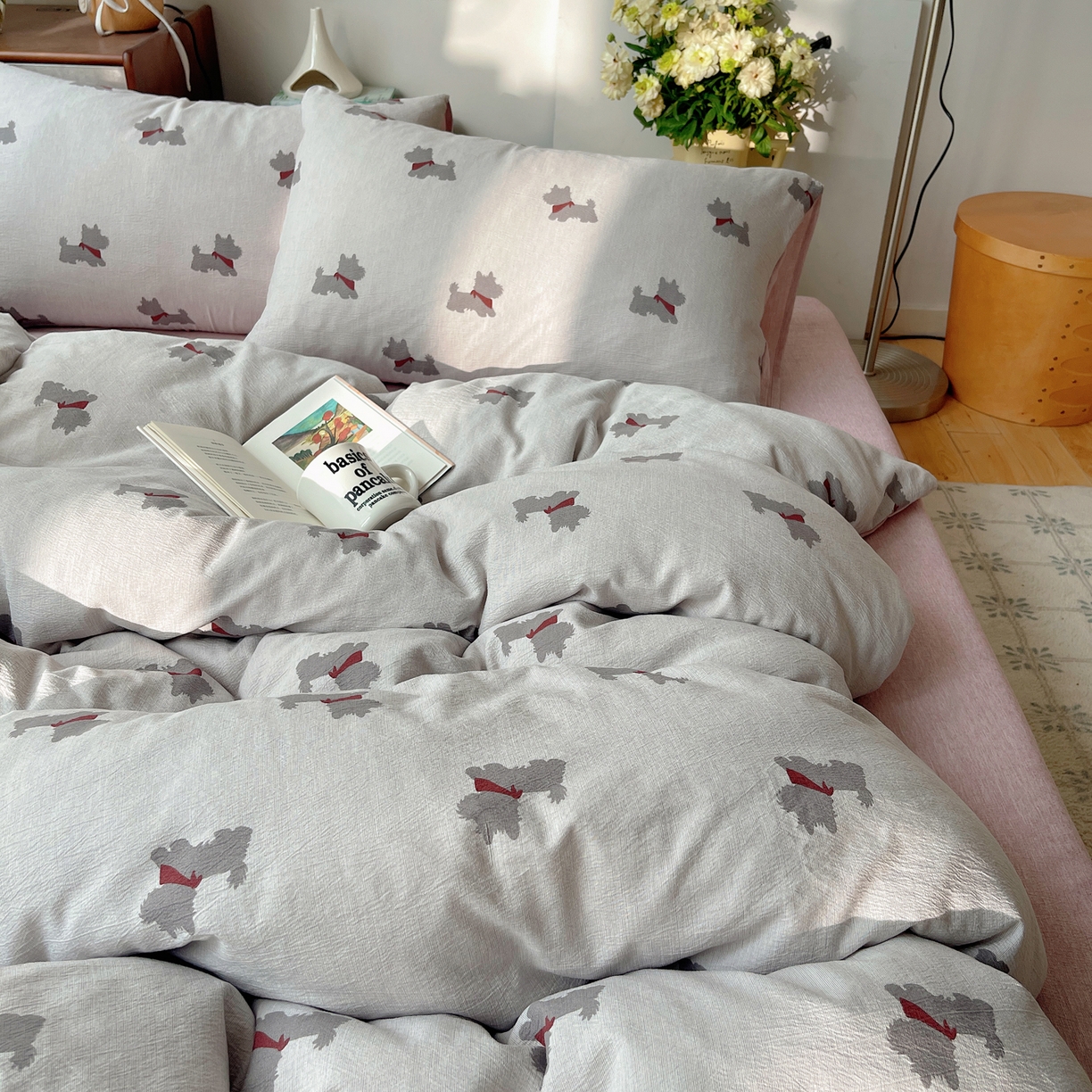 91家纺网 家纺一手货源 找家纺 凯洛奇 2026新款色织麻水洗提花四件套-提供买家秀 雾都犬影