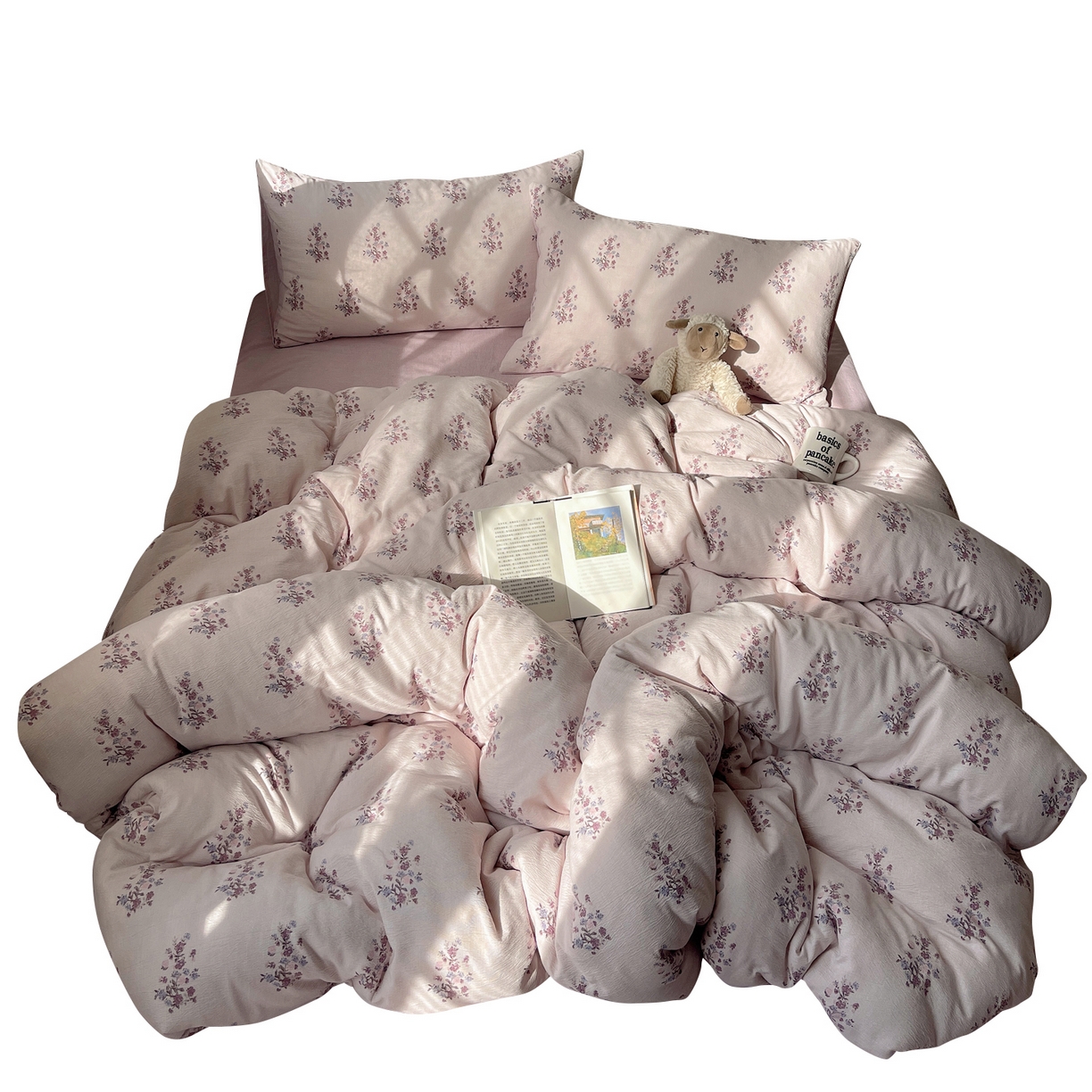 91家纺网 家纺一手货源 找家纺 凯洛奇 2026新款色织麻水洗提花四件套-提供买家秀 紫陌花痕