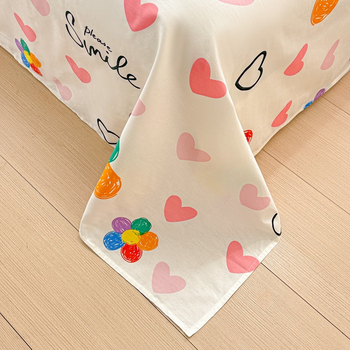 91家纺网 家纺一手货源 找家纺 卡普二店 2025新款全棉印花A版床单 缤纷花语