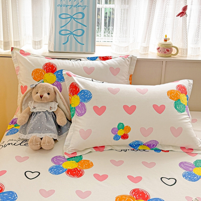 91家纺网 家纺一手货源 找家纺 卡普二店 2025新款全棉印花A版床单 缤纷花语