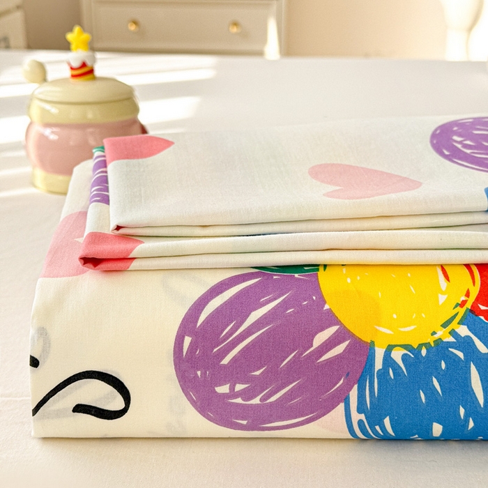 91家纺网 家纺一手货源 找家纺 卡普二店 2025新款全棉印花A版床单 缤纷花语