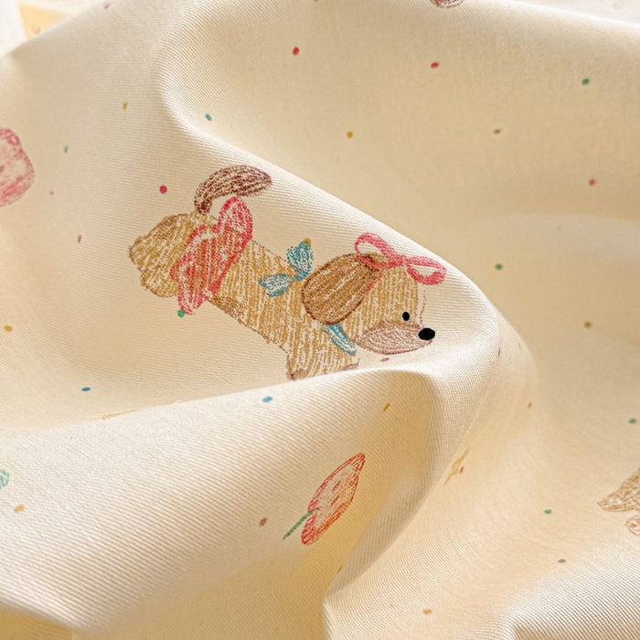 91家纺网 家纺一手货源 找家纺 卡普二店 2025新款全棉印花A版床单 彩绘汪汪