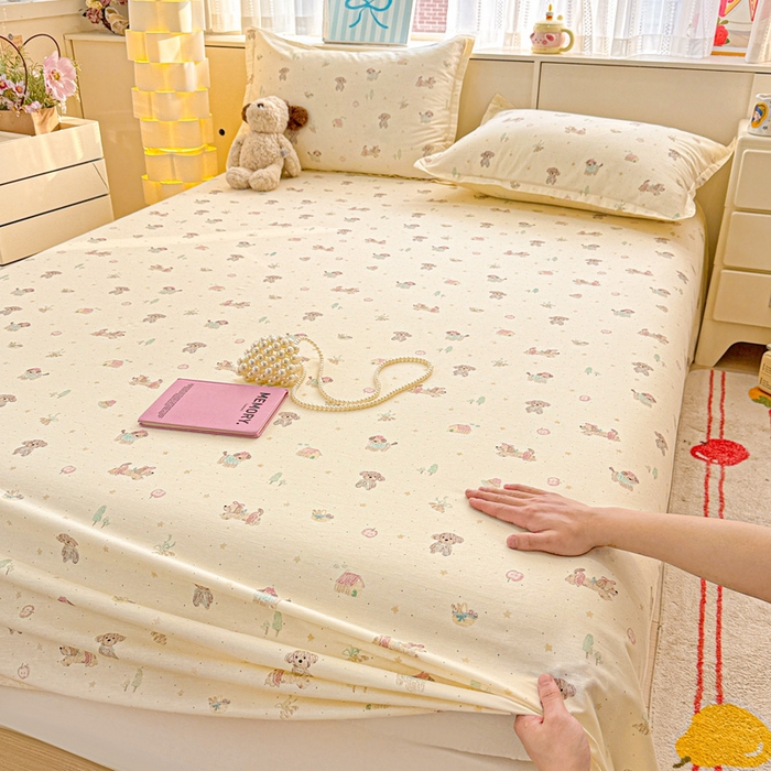 91家纺网 家纺一手货源 找家纺 卡普二店 2025新款全棉印花A版床单 彩绘汪汪