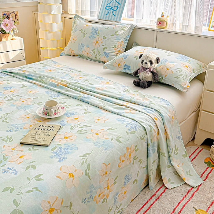 91家纺网 家纺一手货源 找家纺 卡普二店 2025新款全棉印花A版床单 风的颜色