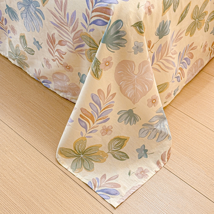 91家纺网 家纺一手货源 找家纺 卡普二店 2025新款全棉印花A版床单 寄情绯叶