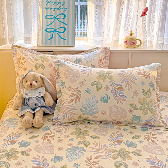 91家纺网 家纺一手货源 找家纺 卡普二店 2025新款全棉印花A版床单 寄情绯叶