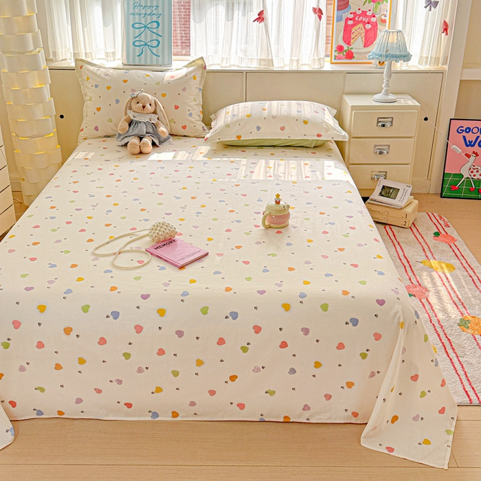 91家纺网 家纺一手货源 找家纺 卡普二店 2025新款全棉印花A版床单 萌萌心语