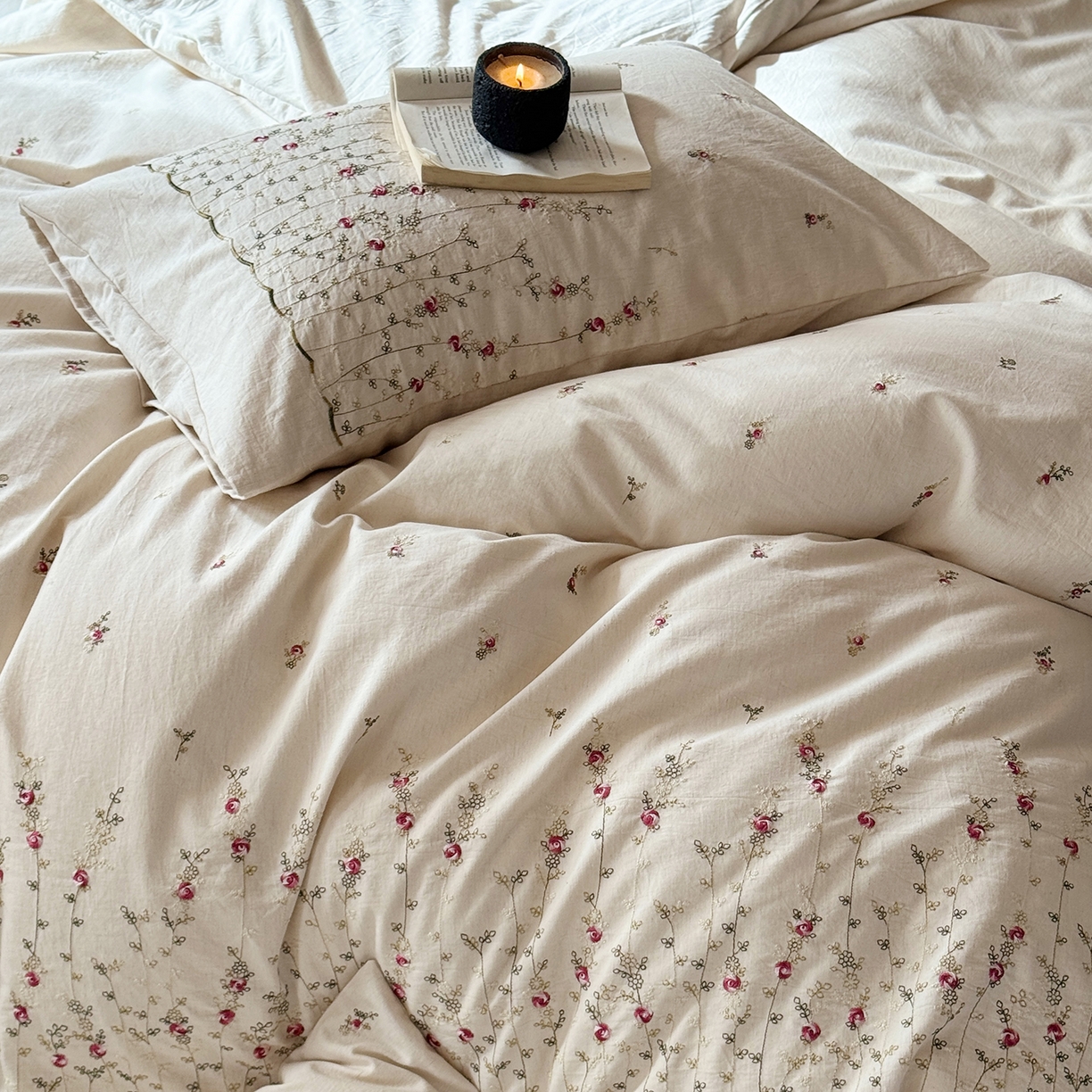 91家纺网 家纺一手货源 找家纺 （总）淑女公社家纺 2026春夏新款竹节棉麻特种绣花四件套