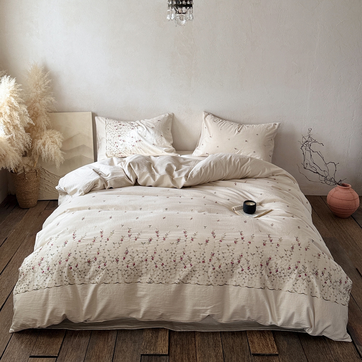 91家纺网 家纺一手货源 找家纺 （总）淑女公社家纺 2026春夏新款竹节棉麻特种绣花四件套