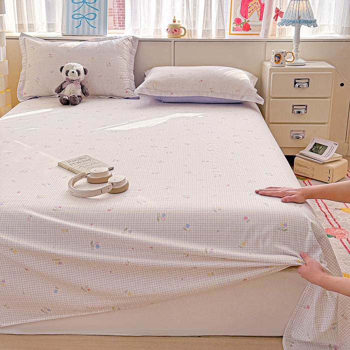 91家纺网 家纺一手货源 找家纺 卡普二店 2025新款全棉印花A版床单 樱桃小可