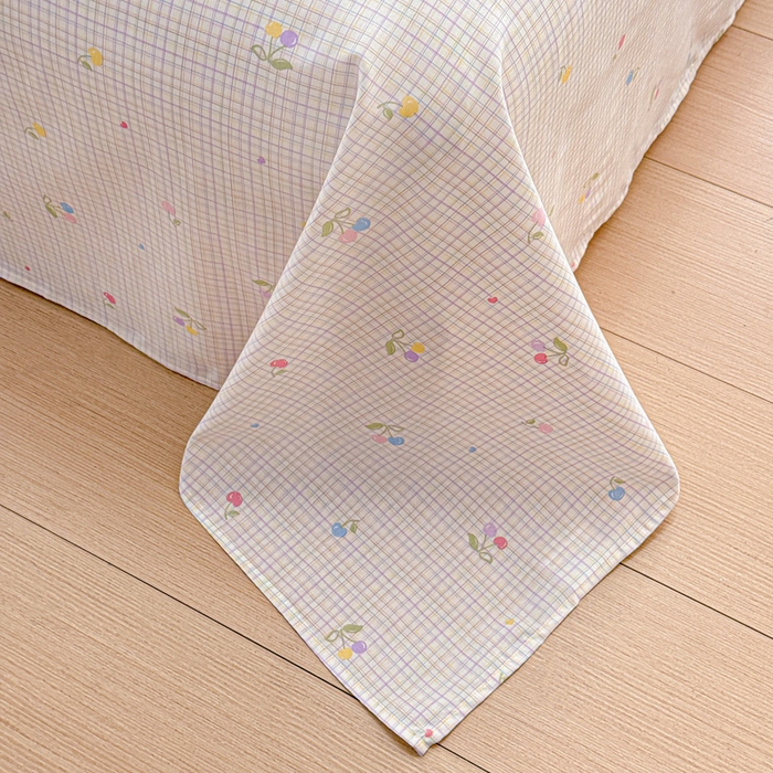 91家纺网 家纺一手货源 找家纺 卡普二店 2025新款全棉印花A版床单 樱桃小可