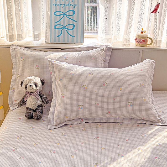 91家纺网 家纺一手货源 找家纺 卡普二店 2025新款全棉印花A版床单 樱桃小可