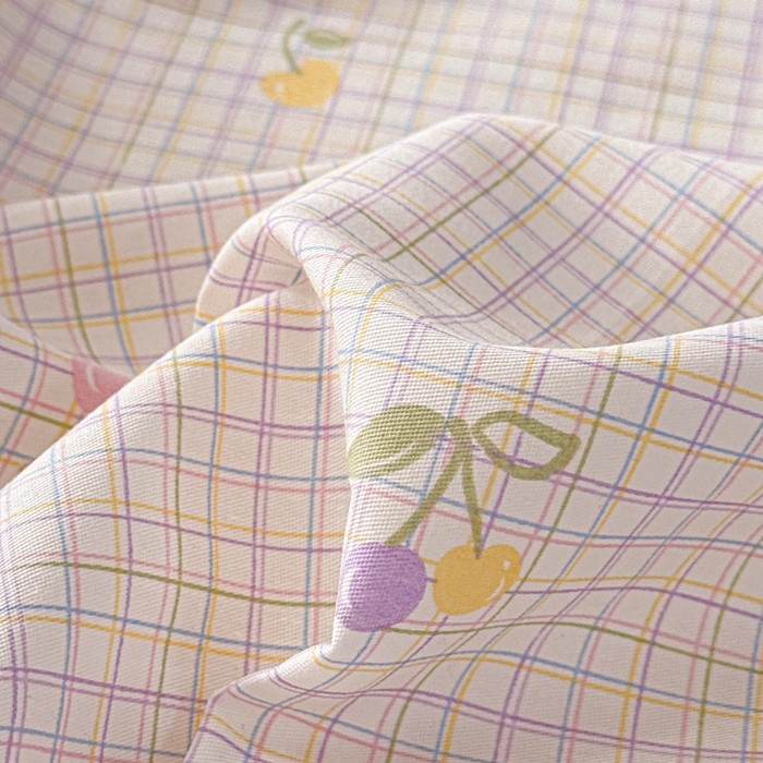 91家纺网 家纺一手货源 找家纺 卡普二店 2025新款全棉印花A版床单 樱桃小可