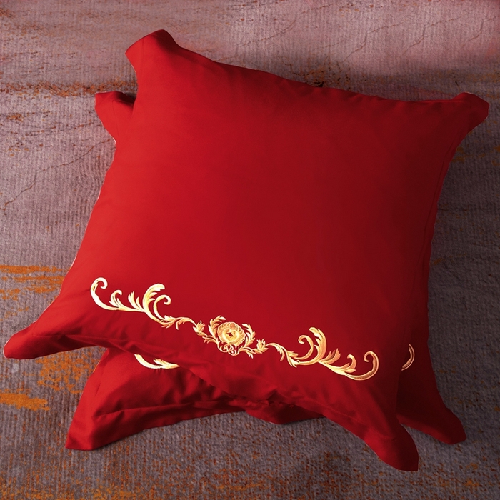 91家纺网 家纺一手货源 找家纺 慕她家纺 2026年磨毛亲肤棉婚庆四件套大红色刺绣结床上用品 百年同心