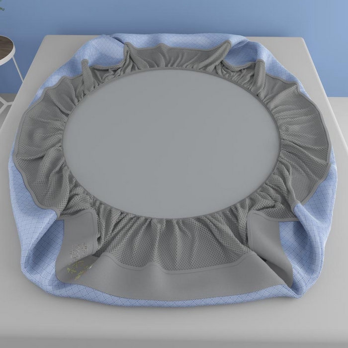 91家纺网 家纺一手货源 找家纺 福来临家纺 2026新款舒适亲肤凉感艾草驱蚊席-床笠款 艾草驱蚊席-蓝床笠款