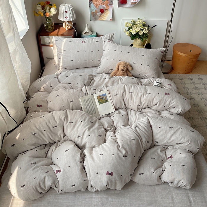 91家纺网 家纺一手货源 找家纺 （总）凯洛奇 2026新款色织麻水洗提花四件套-提供买家秀