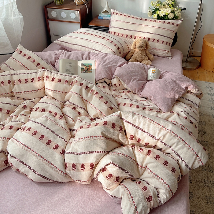 91家纺网 家纺一手货源 找家纺 （总）凯洛奇 2026新款色织麻水洗提花四件套-提供买家秀