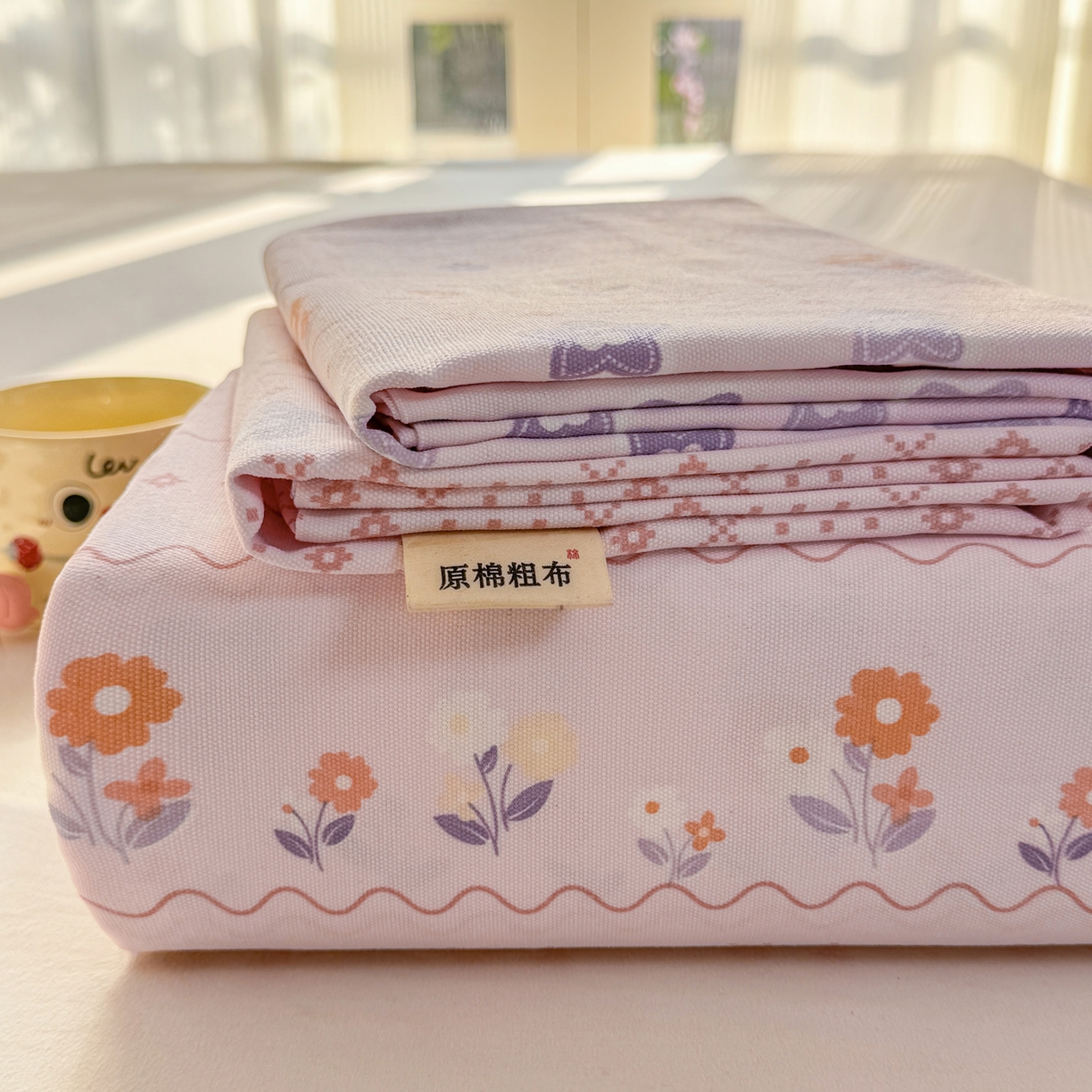 91家纺网 家纺一手货源 找家纺 （总）康纳利 2026新款原棉老粗布透气印花床单