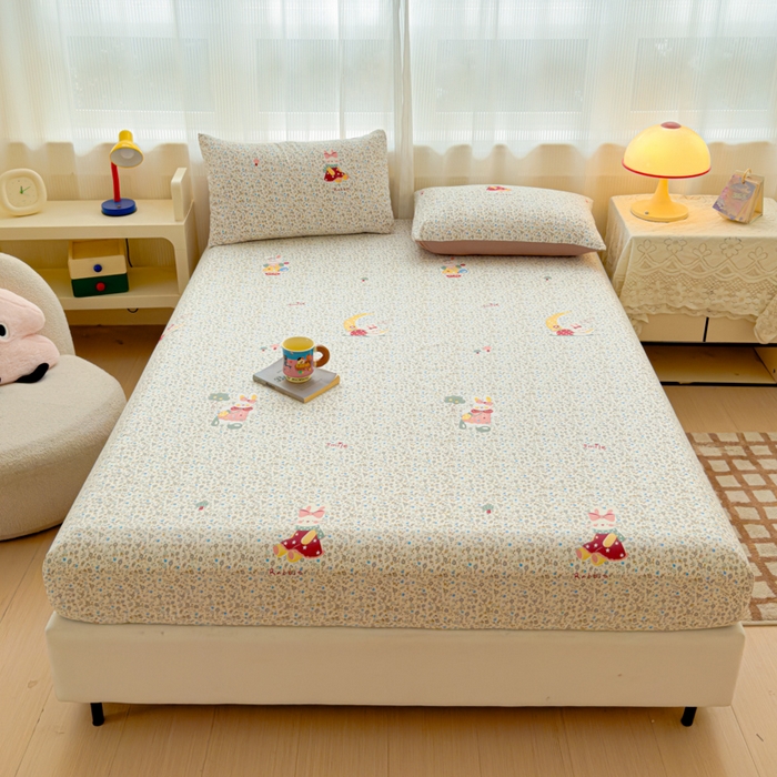 91家纺网 家纺一手货源 找家纺 （总）洁柔家纺工厂店 2026新款A类古法糯小棉床笠礼盒款