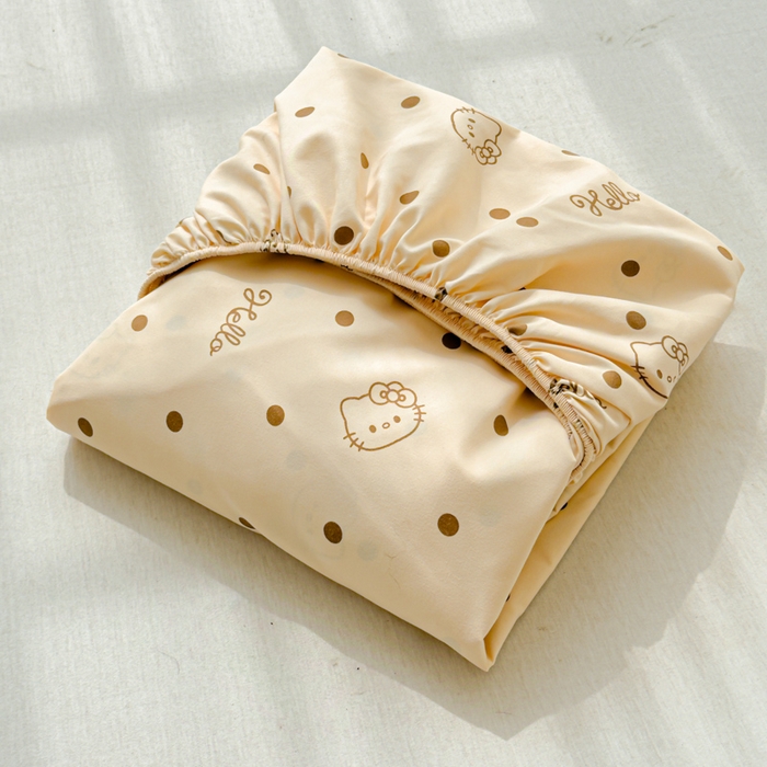 91家纺网 家纺一手货源 找家纺 洁柔家纺工厂店 2026新款A类古法糯小棉床笠礼盒款 半糖KITTY