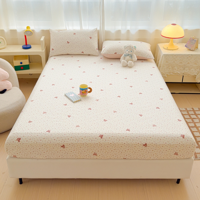 洁柔家纺工厂店 2026新款A类古法糯小棉床笠礼盒款 十里蔷薇