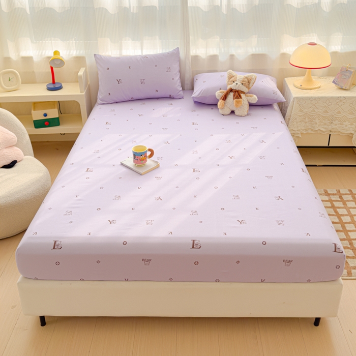 洁柔家纺工厂店 2026新款A类古法糯小棉床笠礼盒款 潮牌紫韵