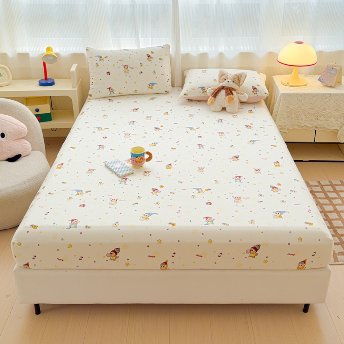 洁柔家纺工厂店 2026新款A类古法糯小棉床笠礼盒款 晚安星星