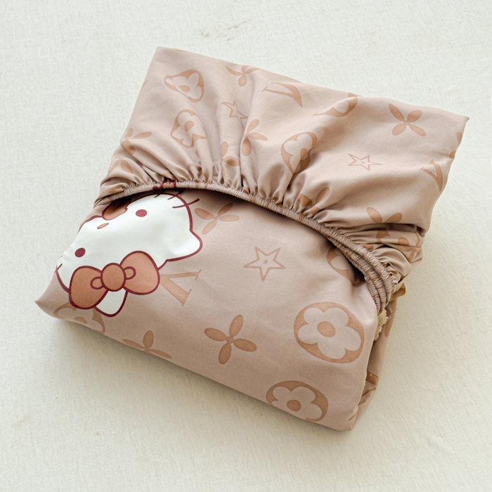 91家纺网 家纺一手货源 找家纺 洁柔家纺工厂店 2026新款A类古法糯小棉床笠礼盒款 潮牌KiTTy