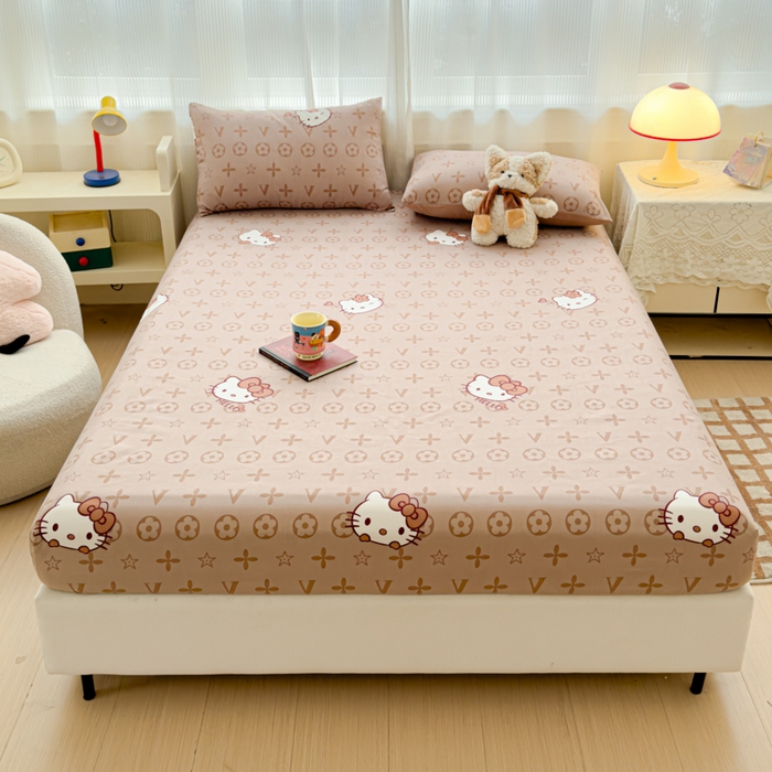 洁柔家纺工厂店 2026新款A类古法糯小棉床笠礼盒款 潮牌KiTTy