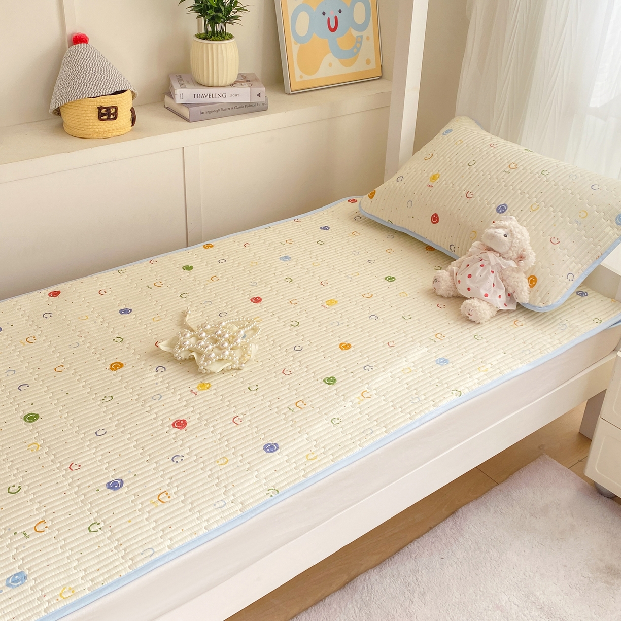 91家纺网 家纺一手货源 找家纺 康纳利 2026新款全棉床盖学生夹棉薄款床盖宿舍上下铺床垫三件套四季通用 彩色波点