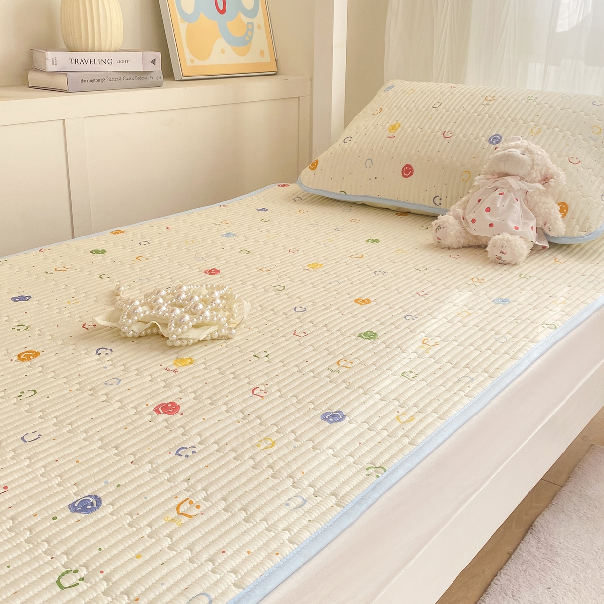 91家纺网 家纺一手货源 找家纺 康纳利 2026新款全棉床盖学生夹棉薄款床盖宿舍上下铺床垫三件套四季通用 彩色波点