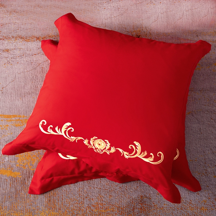 91家纺网 家纺一手货源 找家纺 慕她家纺 2026年磨毛亲肤棉婚庆四件套大红色刺绣结床上用品 盛世庄园 大红