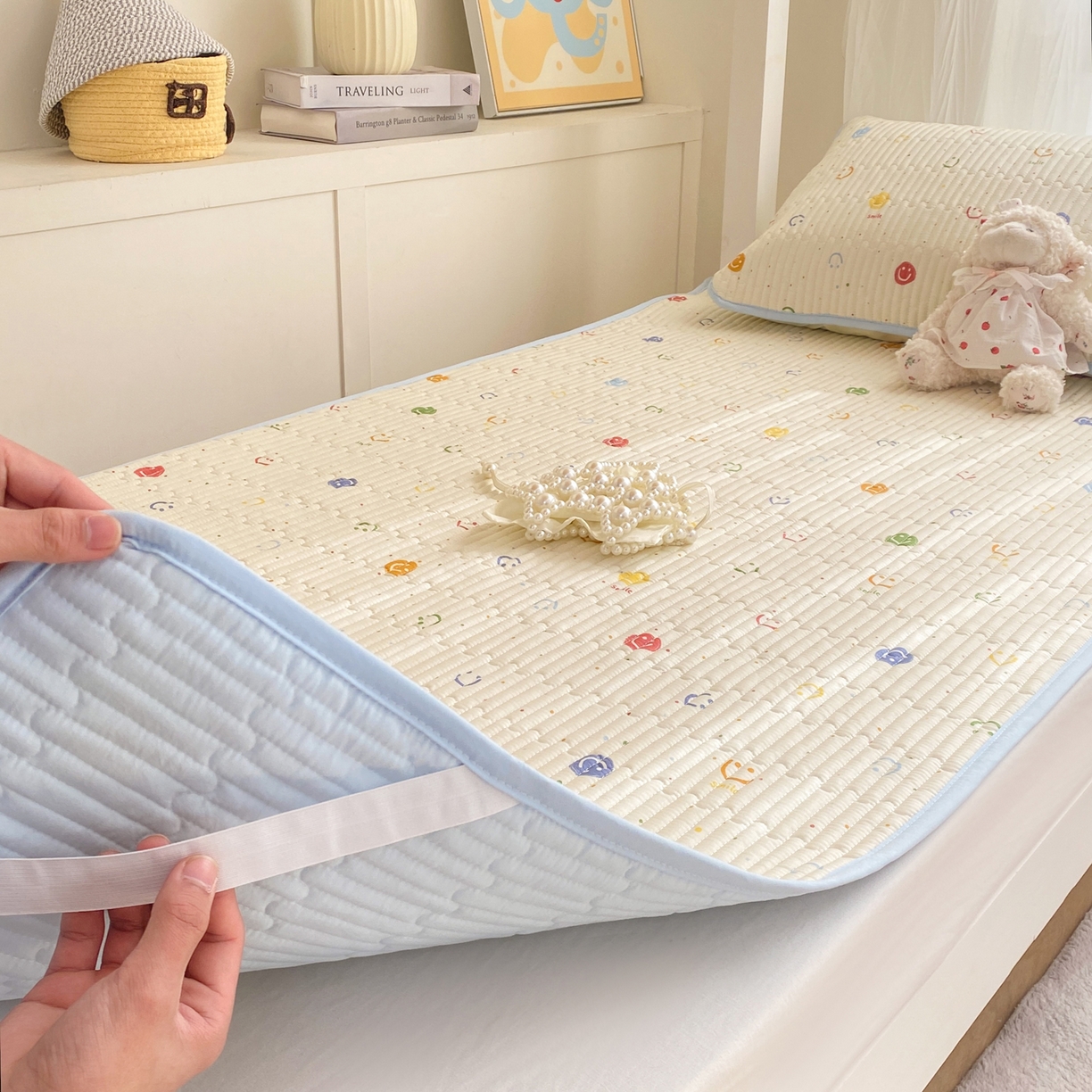 91家纺网 家纺一手货源 找家纺 康纳利 2026新款全棉床盖学生夹棉薄款床盖宿舍上下铺床垫三件套四季通用 彩色波点