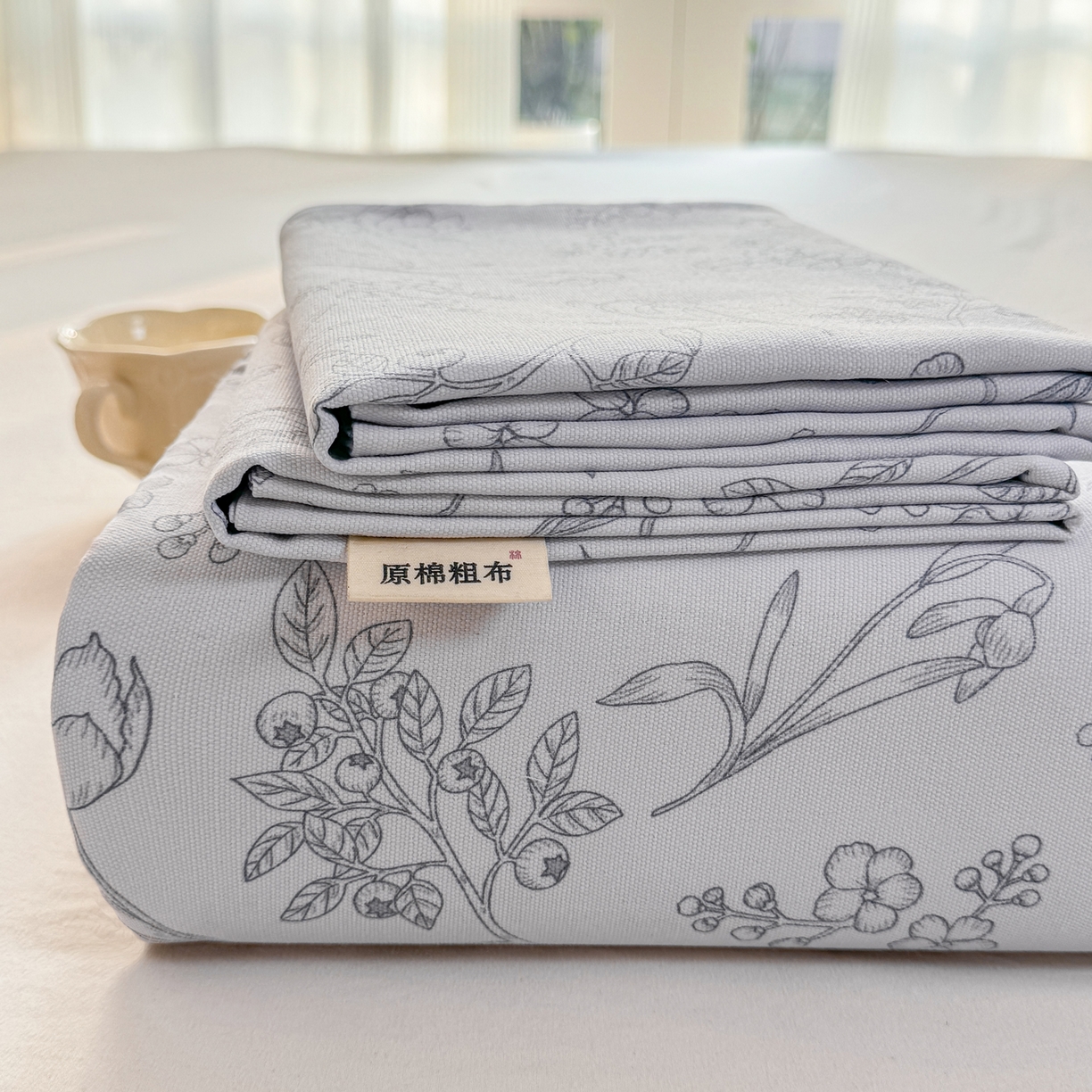 康纳利 2026新款原棉老粗布透气印花床单 丛草