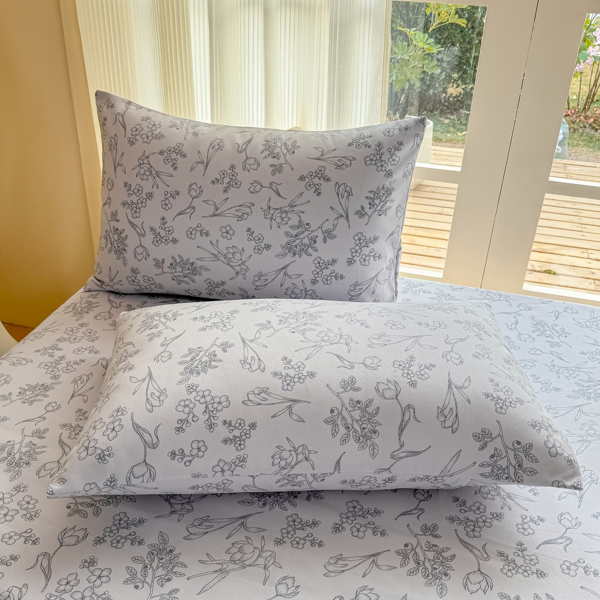 91家纺网 家纺一手货源 找家纺 康纳利 2026新款原棉老粗布透气印花床单 丛草