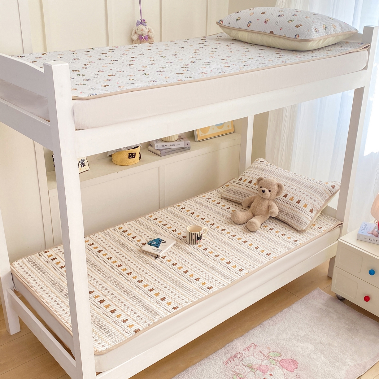 91家纺网 家纺一手货源 找家纺 康纳利 2026新款全棉床盖学生夹棉薄款床盖宿舍上下铺床垫三件套四季通用 费尔岛