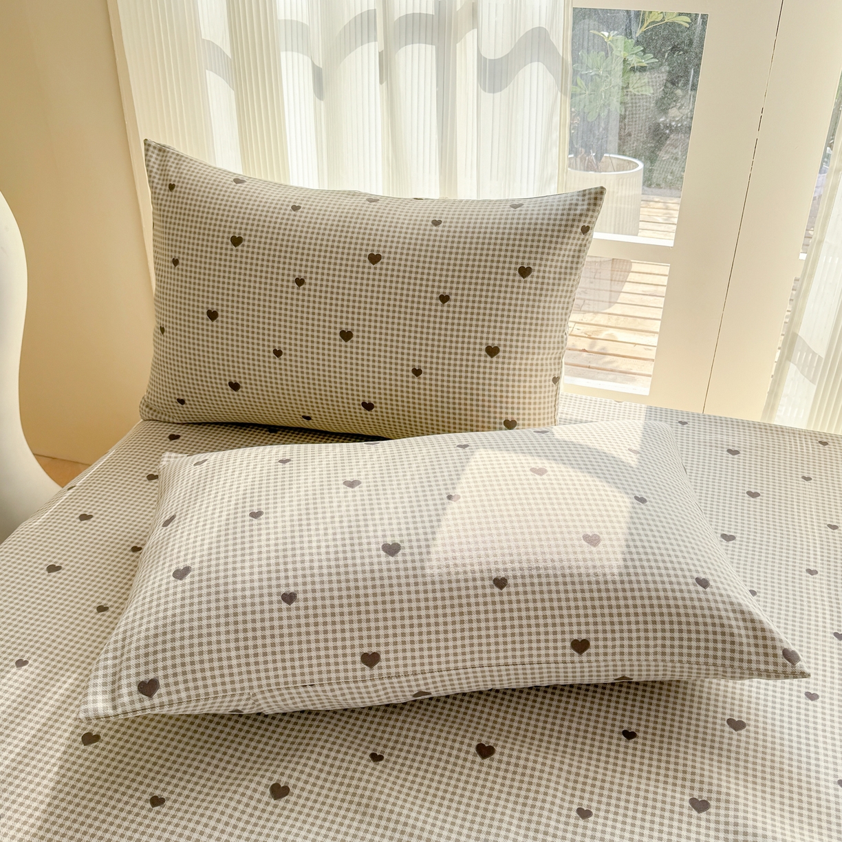 91家纺网 家纺一手货源 找家纺 康纳利 2026新款原棉老粗布透气印花床单 格间心动