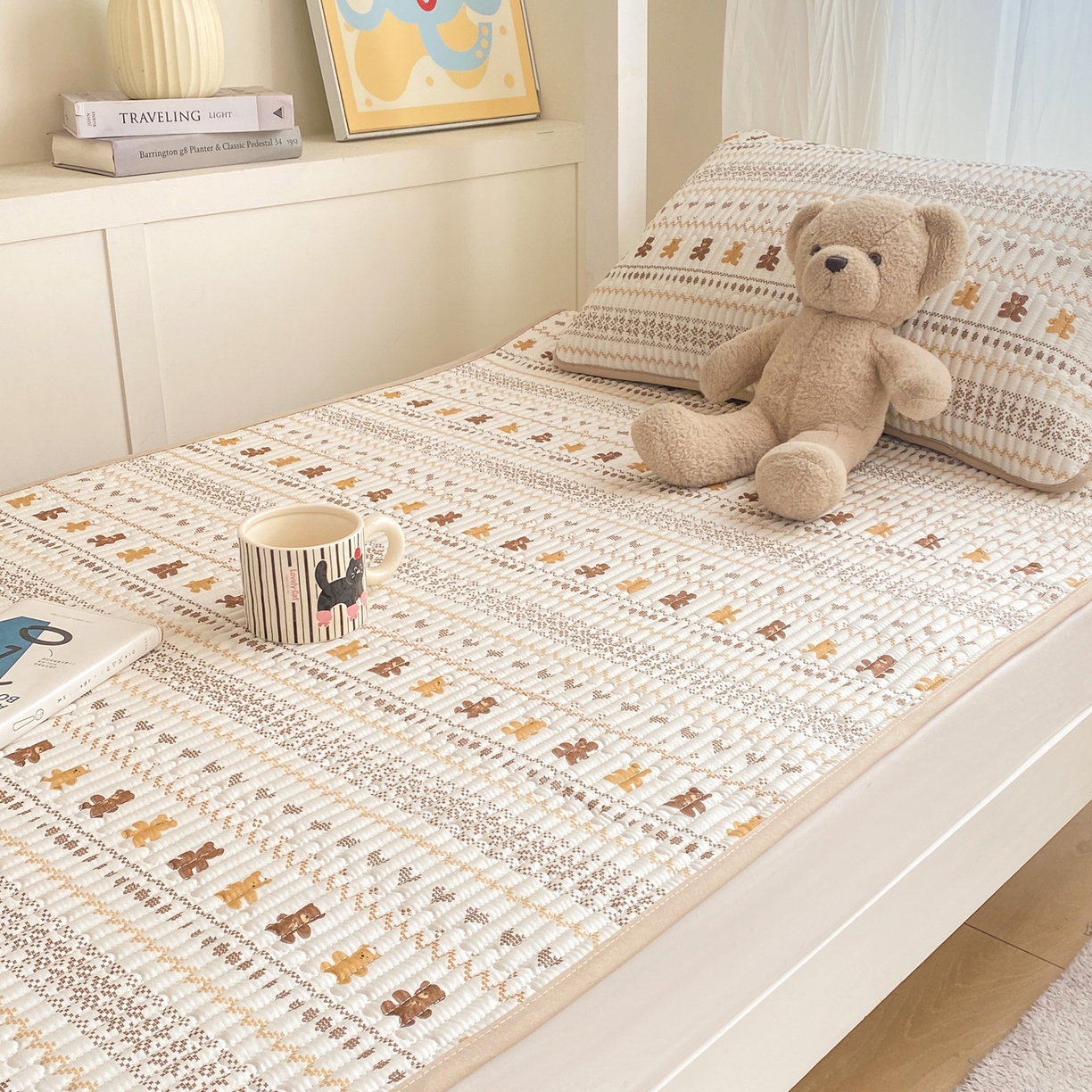 91家纺网 家纺一手货源 找家纺 康纳利 2026新款全棉床盖学生夹棉薄款床盖宿舍上下铺床垫三件套四季通用 费尔岛