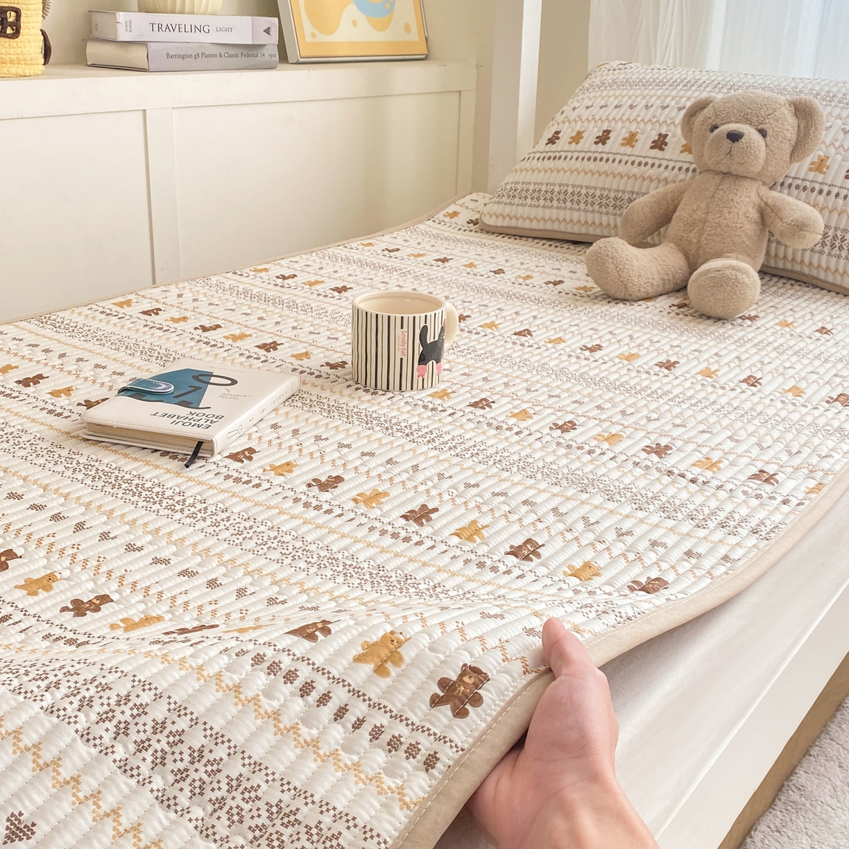 91家纺网 家纺一手货源 找家纺 康纳利 2026新款全棉床盖学生夹棉薄款床盖宿舍上下铺床垫三件套四季通用 费尔岛