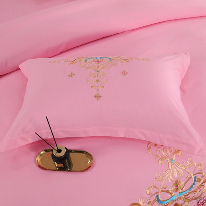 91家纺网 家纺一手货源 找家纺 慕她家纺 2026年磨毛亲肤棉婚庆四件套大红色刺绣结床上用品 盛世庄园 浪漫玉