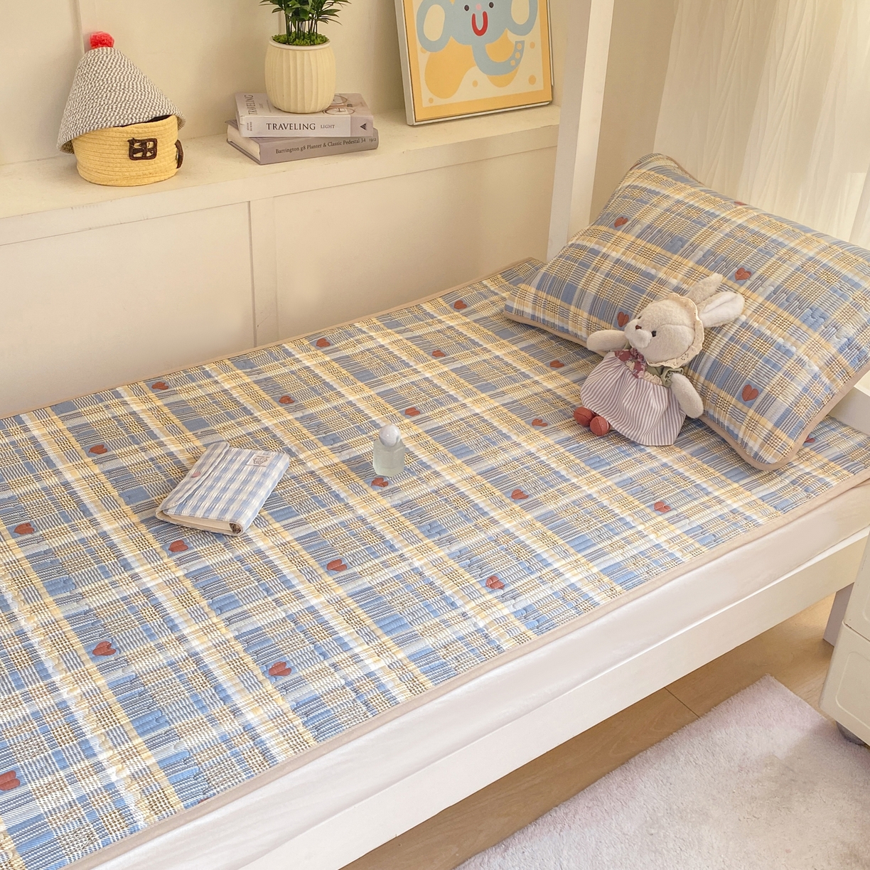 91家纺网 家纺一手货源 找家纺 康纳利 2026新款全棉床盖学生夹棉薄款床盖宿舍上下铺床垫三件套四季通用 格调