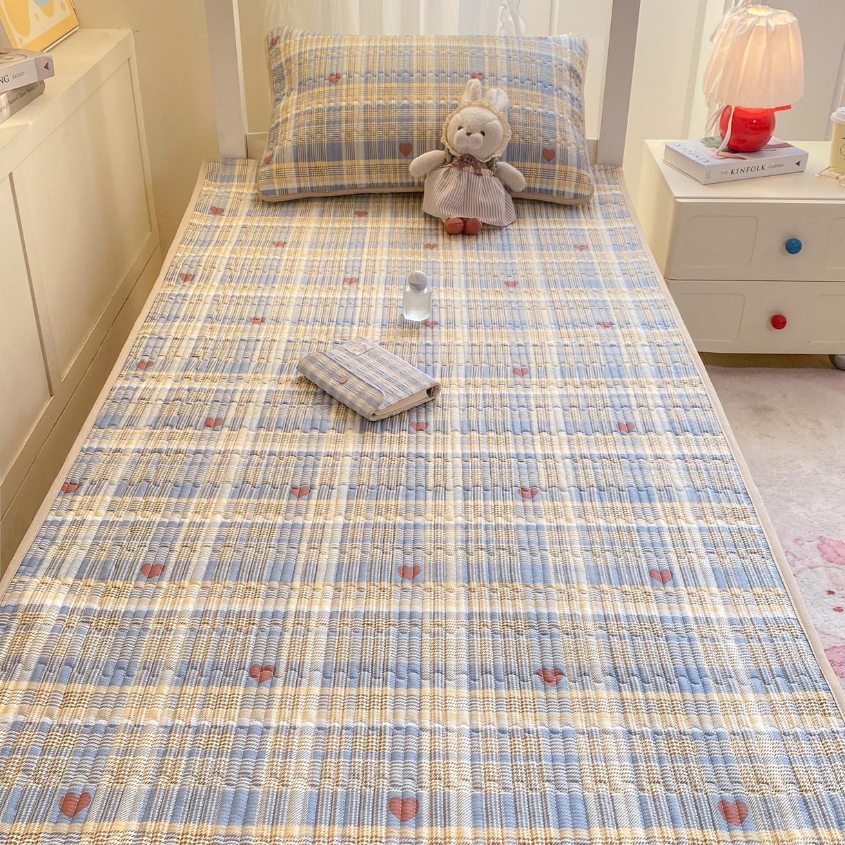 91家纺网 家纺一手货源 找家纺 康纳利 2026新款全棉床盖学生夹棉薄款床盖宿舍上下铺床垫三件套四季通用 格调