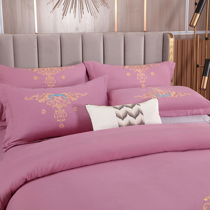 91家纺网 家纺一手货源 找家纺 慕她家纺 2026年磨毛亲肤棉婚庆四件套大红色刺绣结床上用品 盛世庄园 雅豆沙