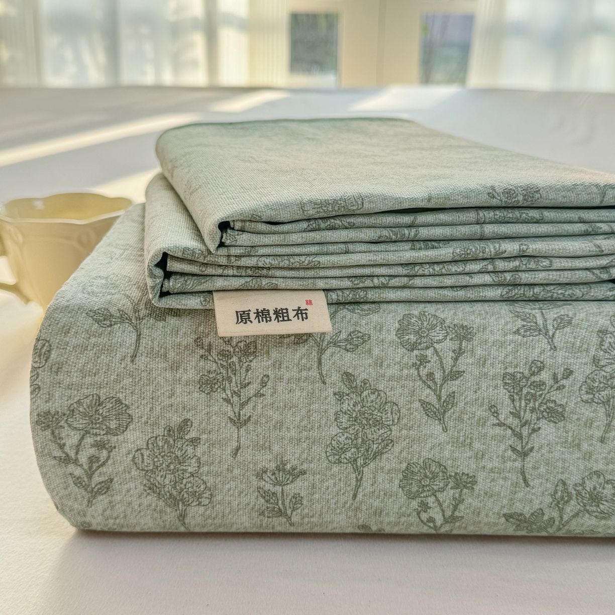 康纳利 2026新款原棉老粗布透气印花床单 蔓枝