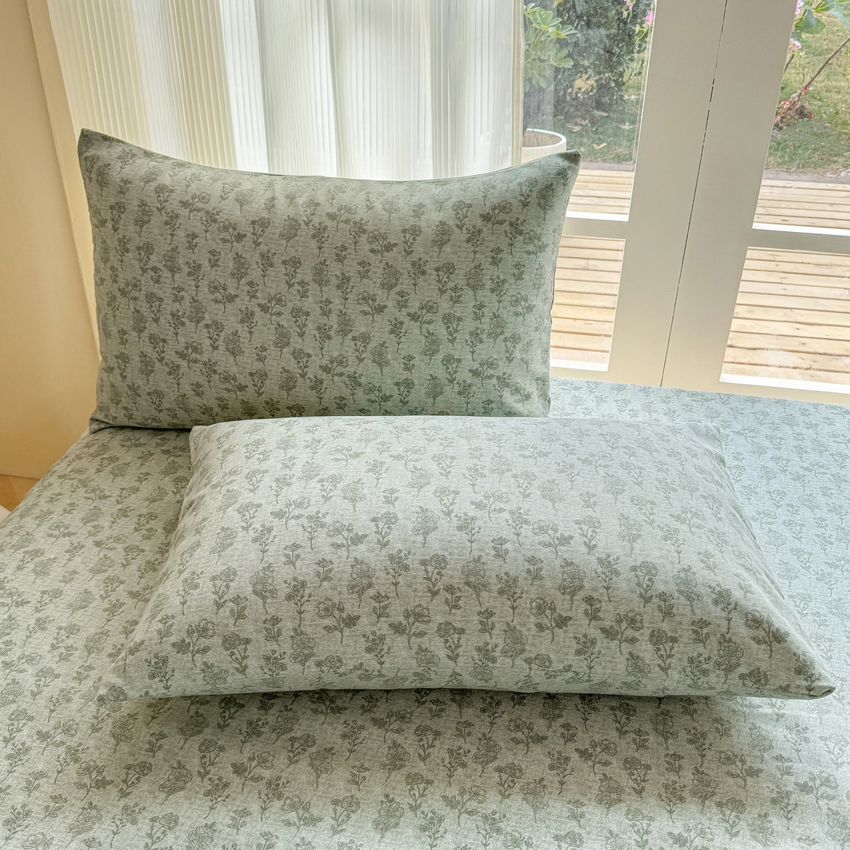 91家纺网 家纺一手货源 找家纺 康纳利 2026新款原棉老粗布透气印花床单 蔓枝